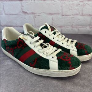 Gucci Ace Velvet Green Low Top Sneakers 10